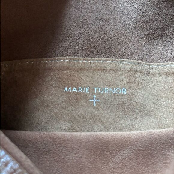 RARE Marie Turnor Leather Distress The  Lunch Bag in Camel Gold - Picture 7 of 13